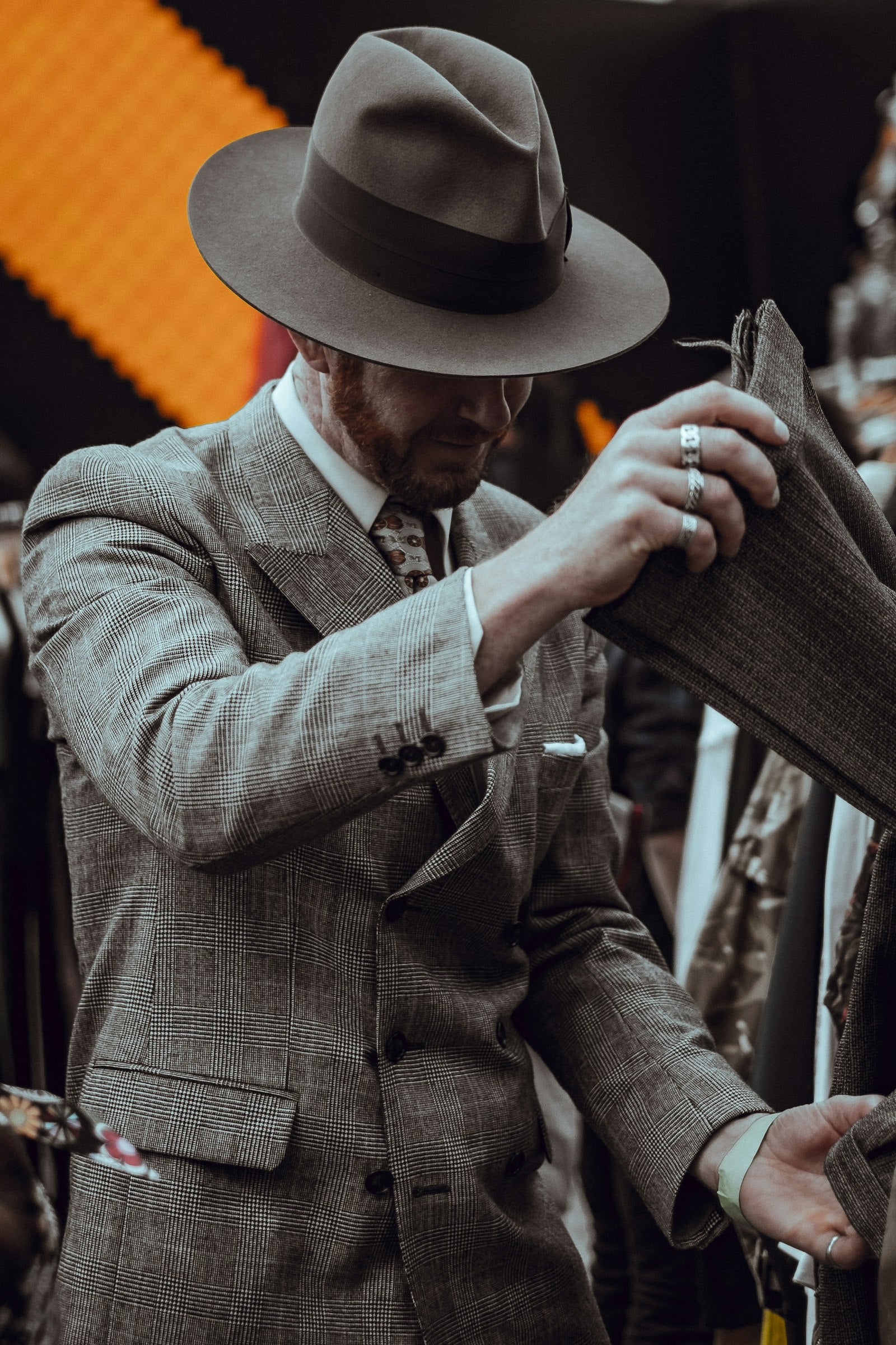 Man wearing a classic felt fedora hat