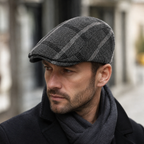 Tartan Wool Flat Cap – Adjustable Classic British Style Winter Hat by Hatloom