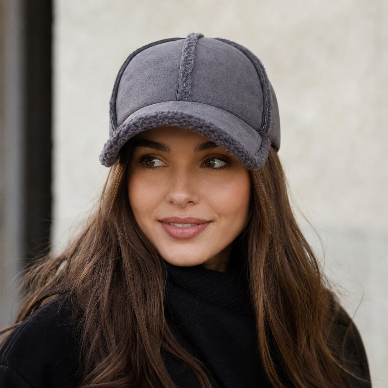 Winter Fur Baseball Cap – Adjustable Thick Cotton Hat For Cold Weather