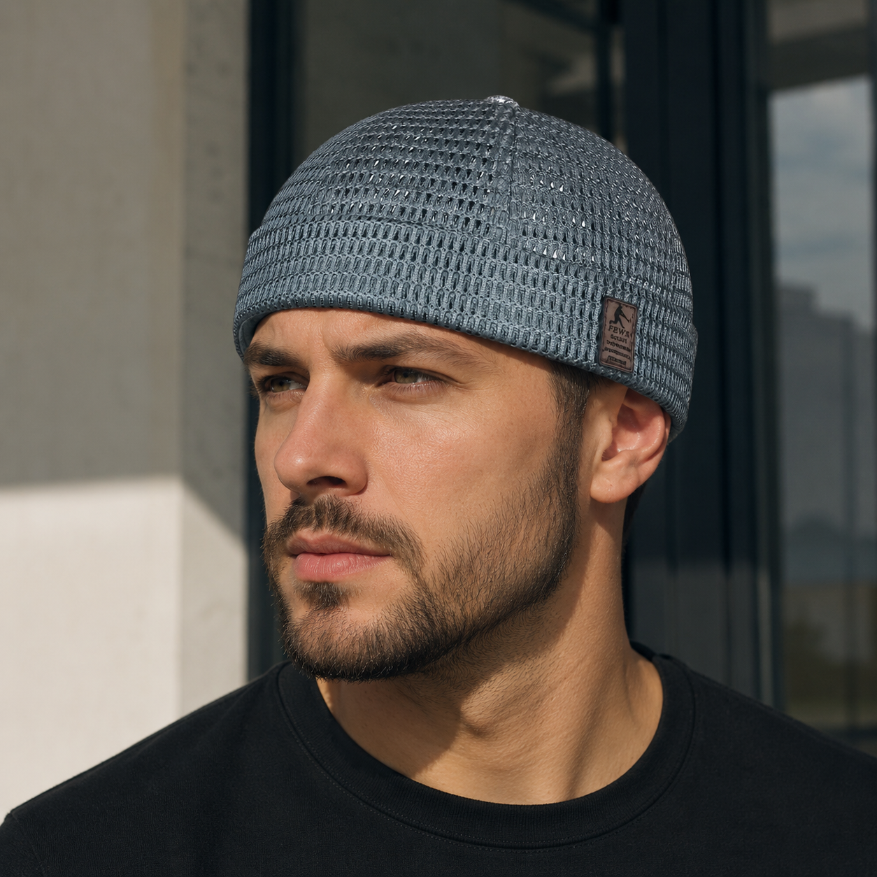 Mesh Brimless Docker Cap – Adjustable Breathable Lightweight Acrylic Summer Hat