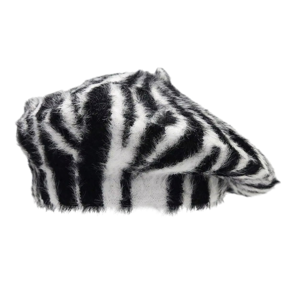Zebra Print Beret Hat for Women