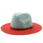 Two Tone Gradient Straw Sun Hat for Men and Women