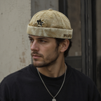 Distressed Cotton Docker Cap – Adjustable Washed Summer Sun Hat For Men