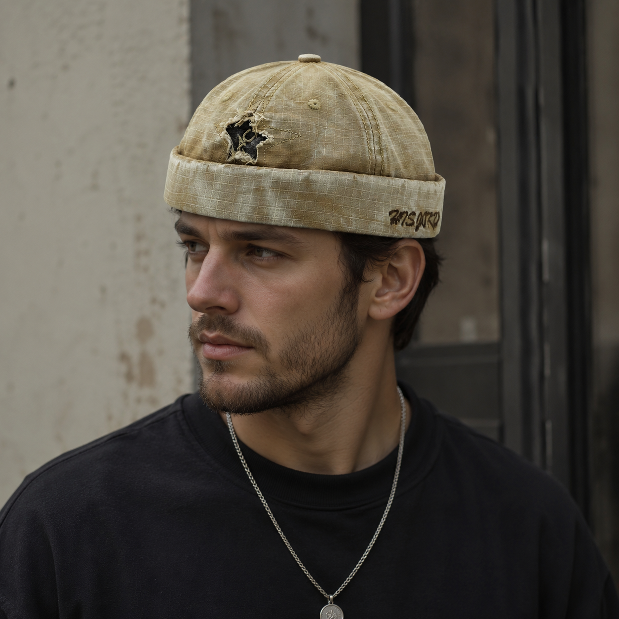 Distressed Cotton Docker Cap – Adjustable Washed Summer Sun Hat For Men