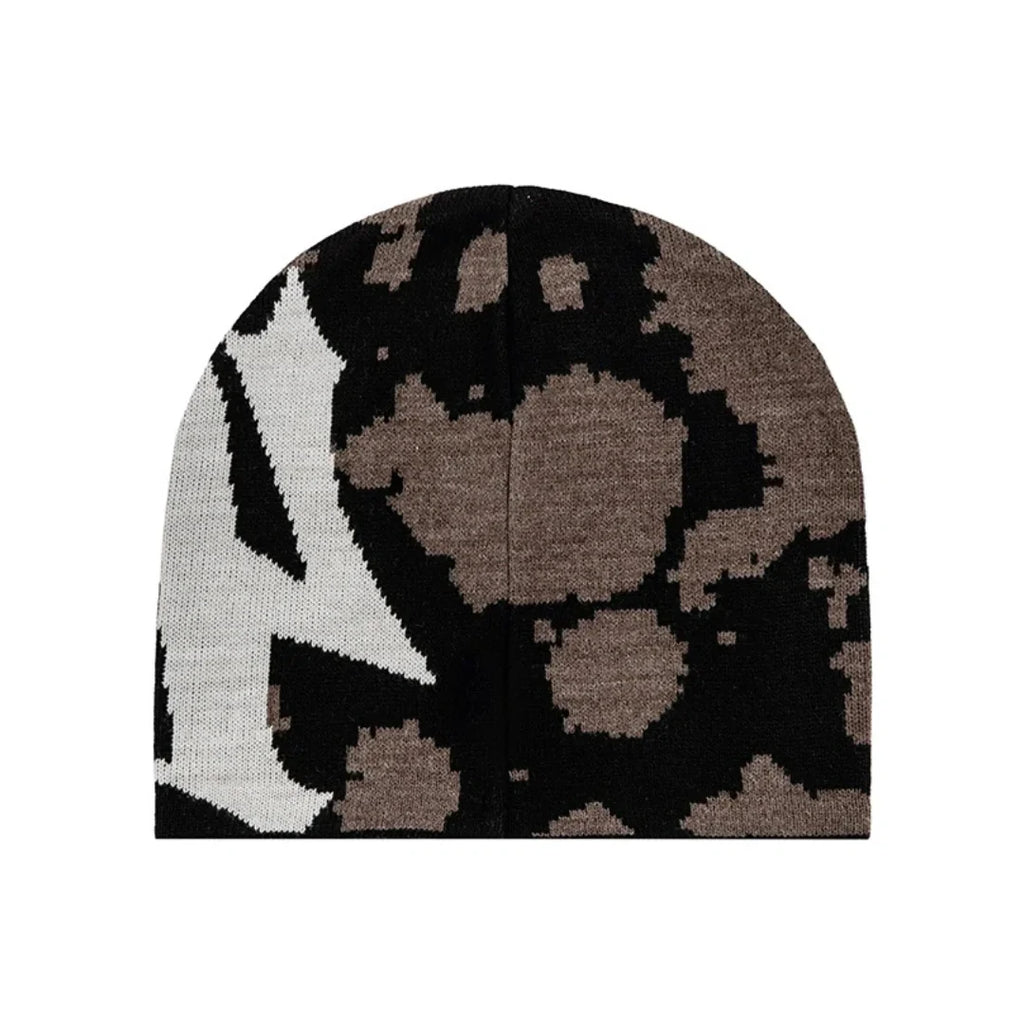 404 Y2K Brown Skully Beanie