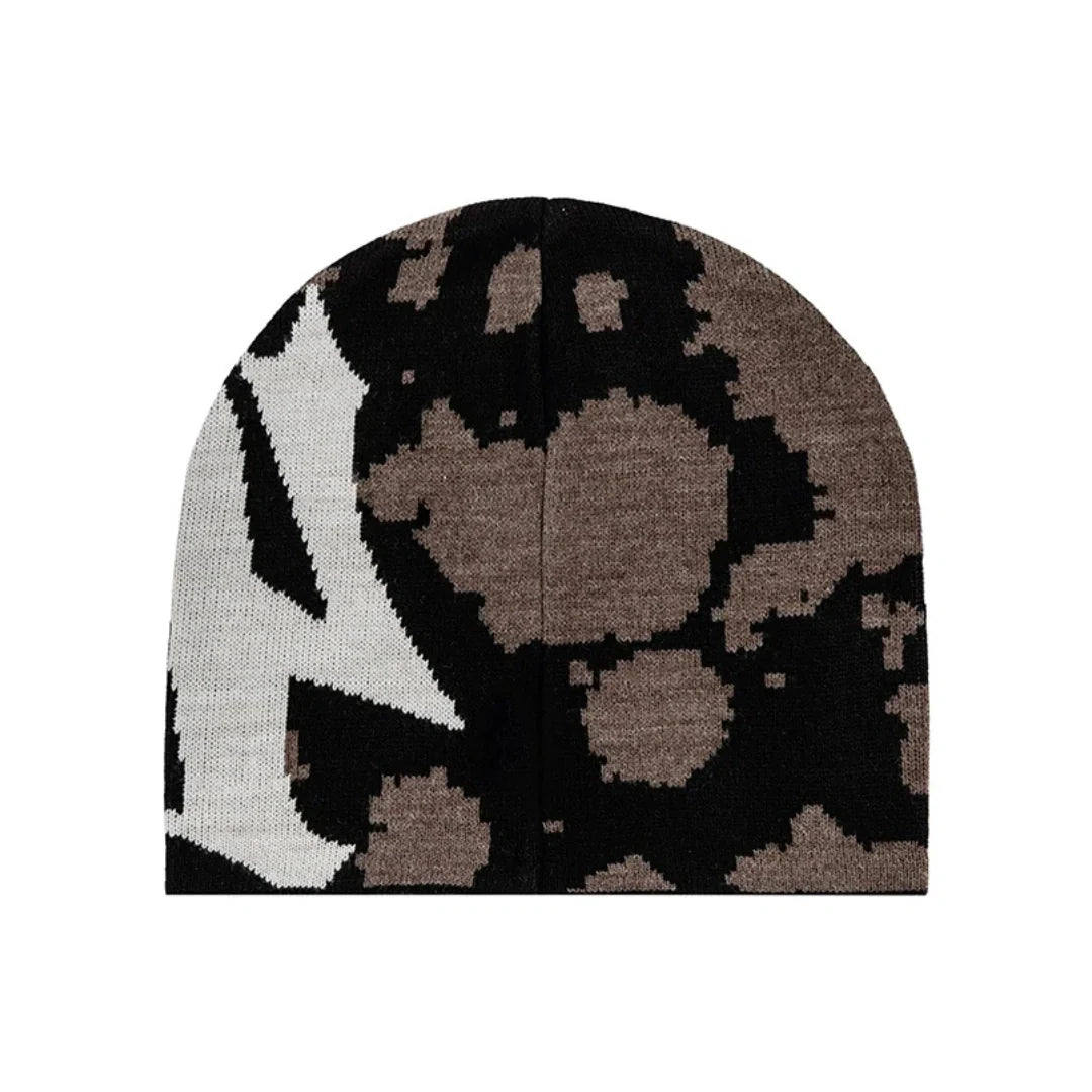 404 Y2K Brown Skully Beanie
