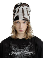 404 Y2K Brown Skully Beanie