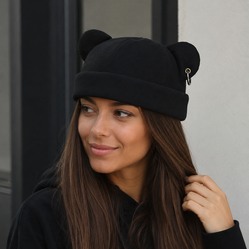 Bear Ears Docker Cap – Adjustable Acrylic Winter Hat With Cute Design