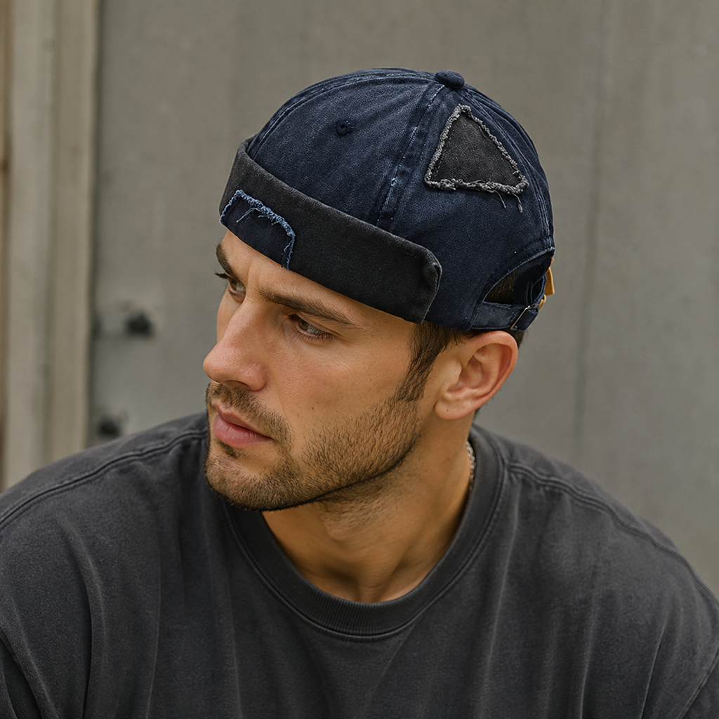 Vintage Denim Cap - Adjustable Cotton Docker Hat For Men & Women Classic Style