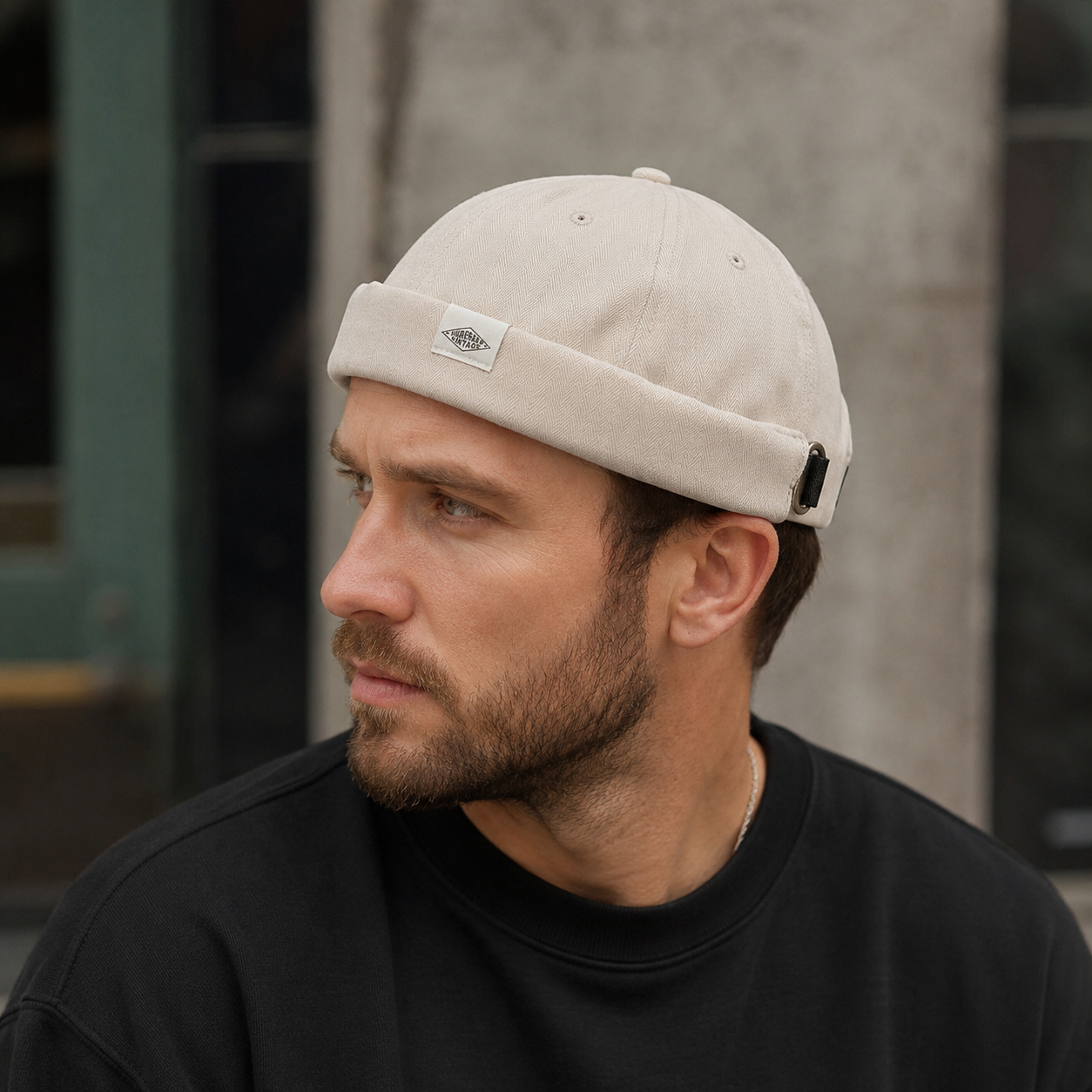 Cotton Docker Cap – Classic Adjustable Plain Vintage Dockworker Hat for Men