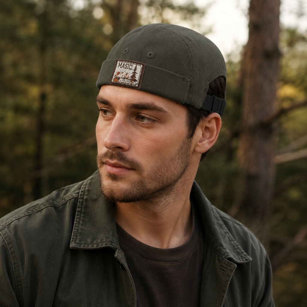 Cotton Docker Cap – Adjustable Wood Dock Worker Hat With Plain Pattern