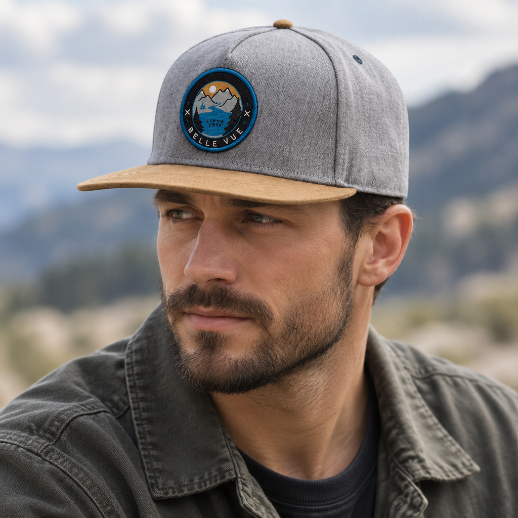 Gray Snapback Cap – Adjustable Cotton Baseball Style Hat with Breathable Design