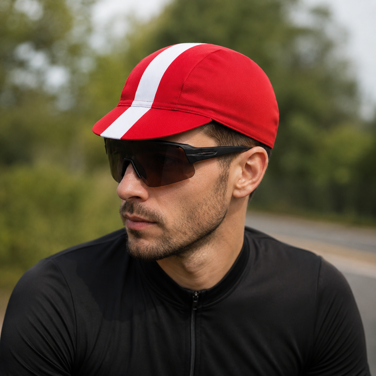 Striped Cycling Cap – Breathable Quick Dry Bike Hat | Elastic Size 52-62 cm
