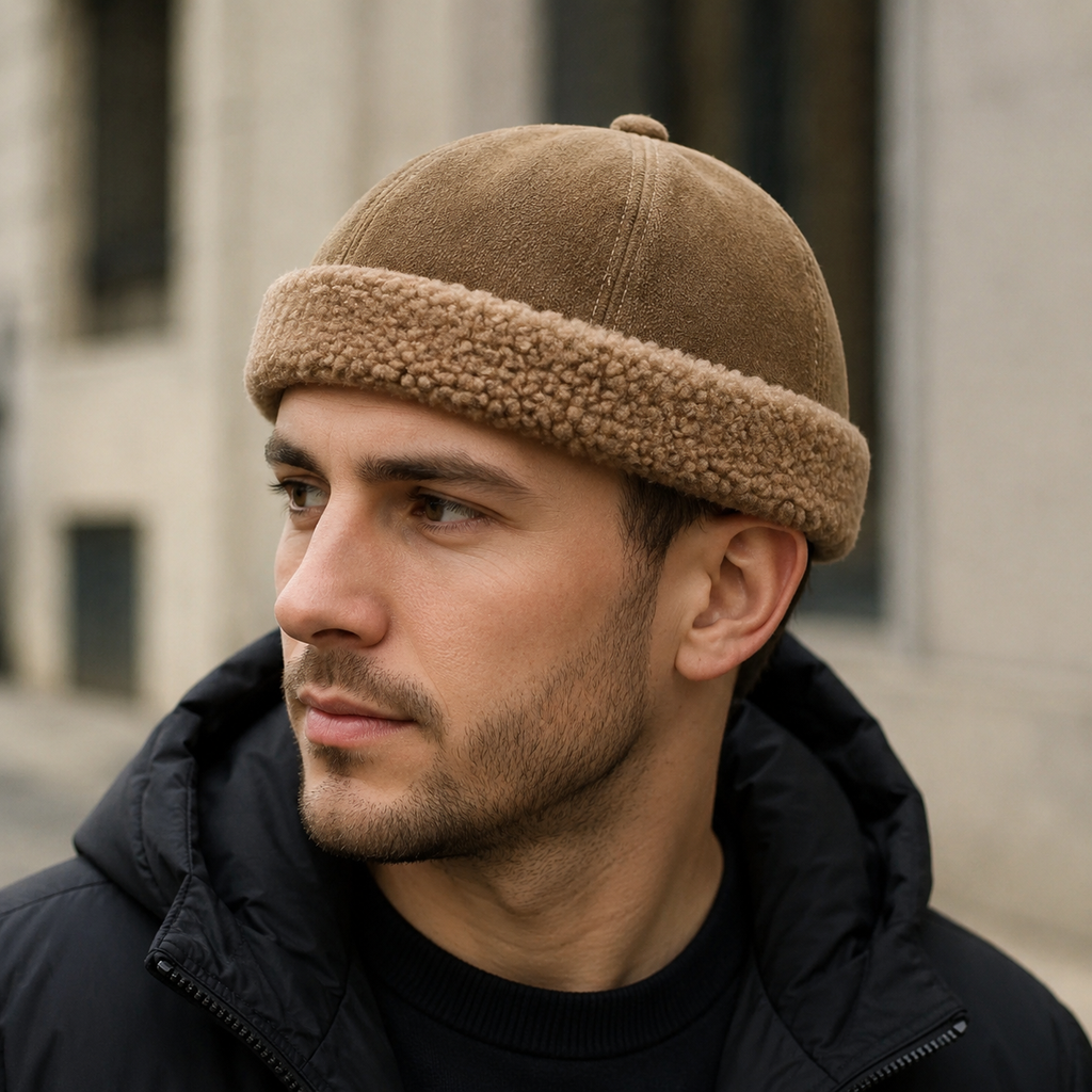 Winter Fur Docker Cap – Adjustable Cotton Hat For Cold Weather Comfort