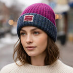 ABCDEF Winter Bicolor Wool Knitted Beanie