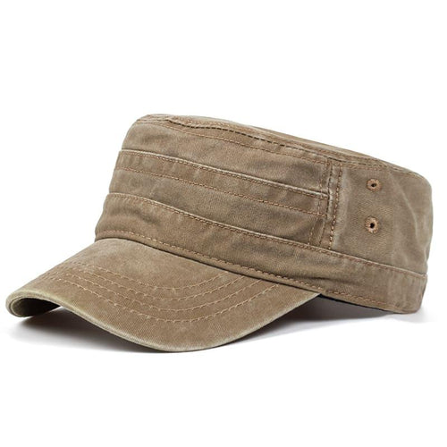 Beige Cotton Army Cap