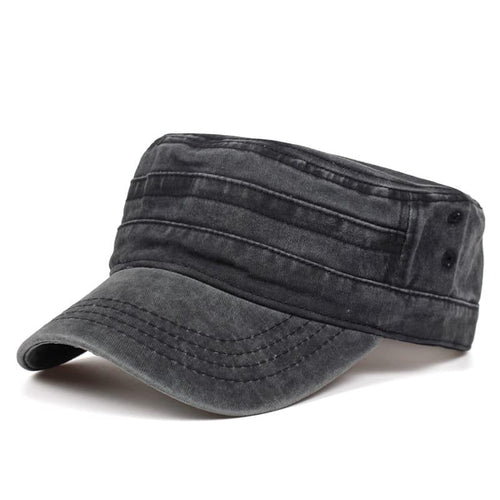 Gray Cotton Army Cap