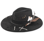 Ace of Spades Bohemian Handmade Suede Fedora Hat