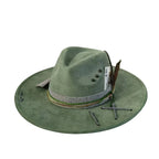Ace of Spades Bohemian Handmade Suede Fedora Hat