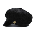 Albany Woman Genuine Leather Newsboy Cap