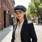 Albany Woman Genuine Leather Newsboy Cap
