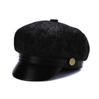 Albany Woman Genuine Leather Newsboy Cap