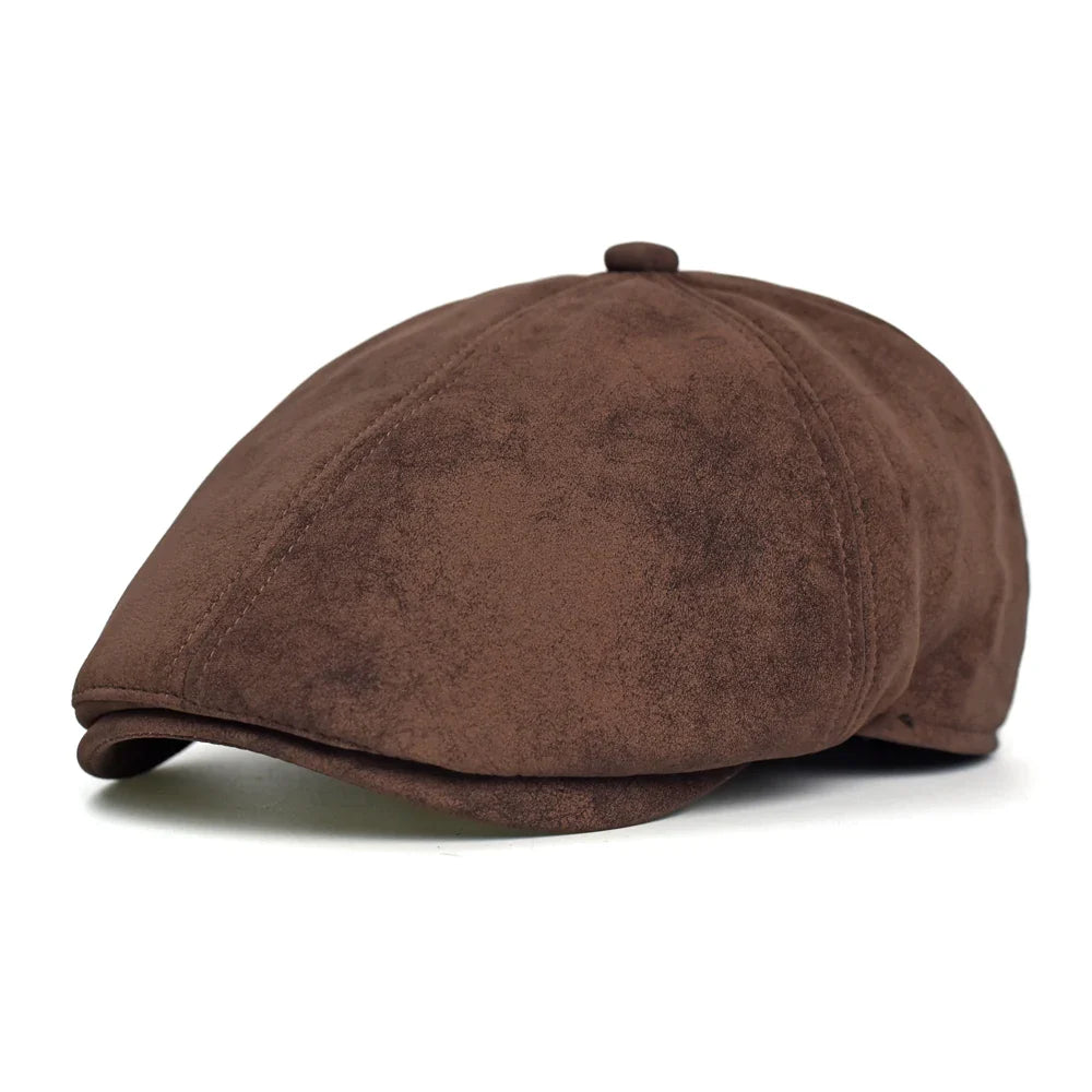 Allerton Vintage Leather Flat Cap