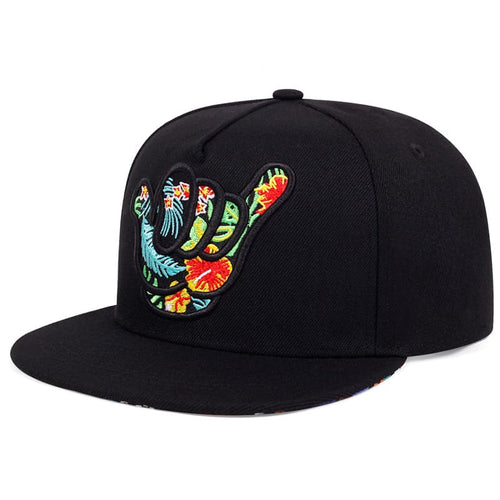 Black Aloha Shaka Cap