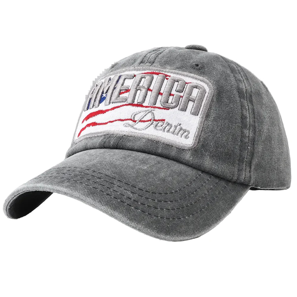 America Denim Washed Cotton Baseball Cap