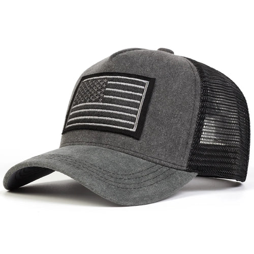 Black American Flag Trucker Cap
