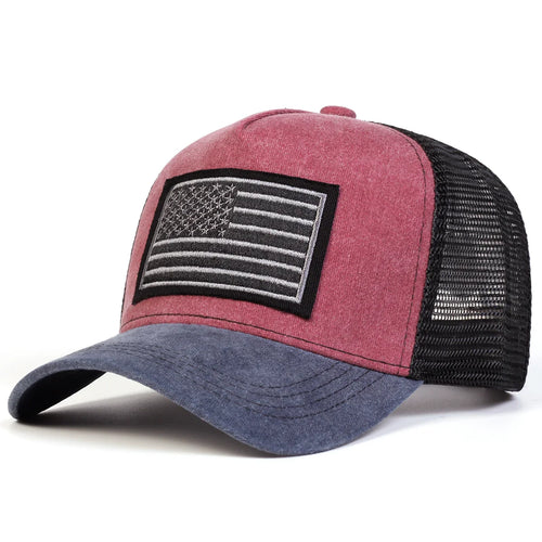 Red American Flag Trucker Cap