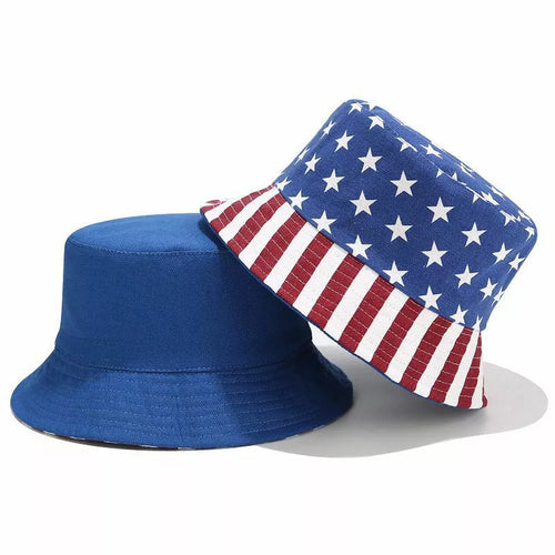 American Flag Bucket Hat - Reversible Acrylic Patriotic Summer