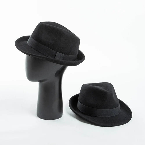 Black Wool Trilby Hat
