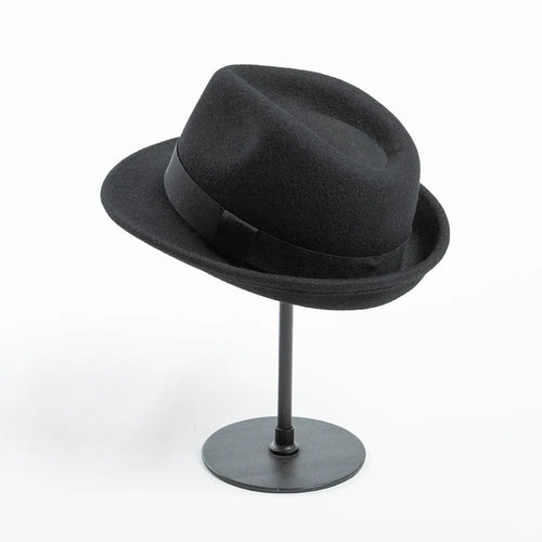 Black Wool Trilby Hat