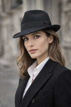 Amstrong Small Brim Black Wool Trilby Hat