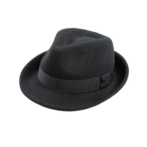 Black Wool Trilby Hat