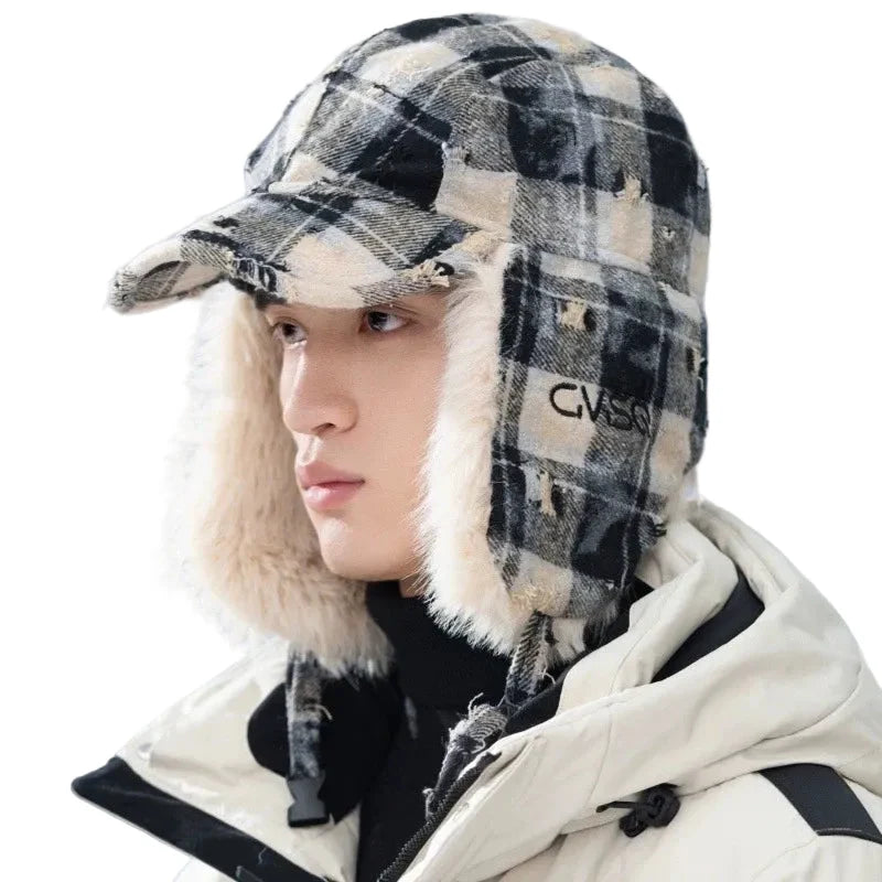 Anderson Winter Plaid Patchwork Bomber Hat