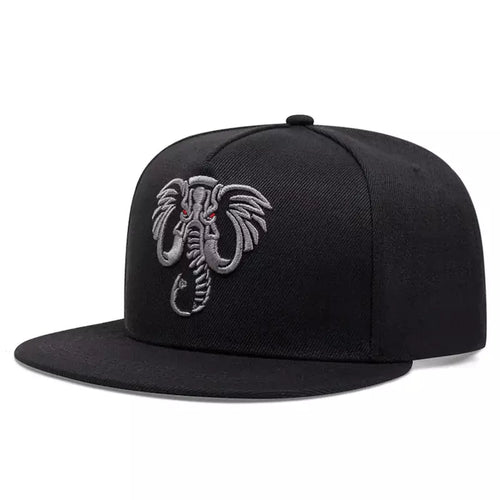 Black Snapback Cap back view