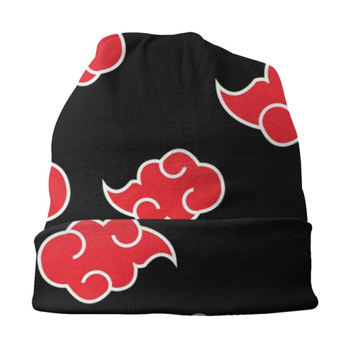 Black and red Anime Beanie front view