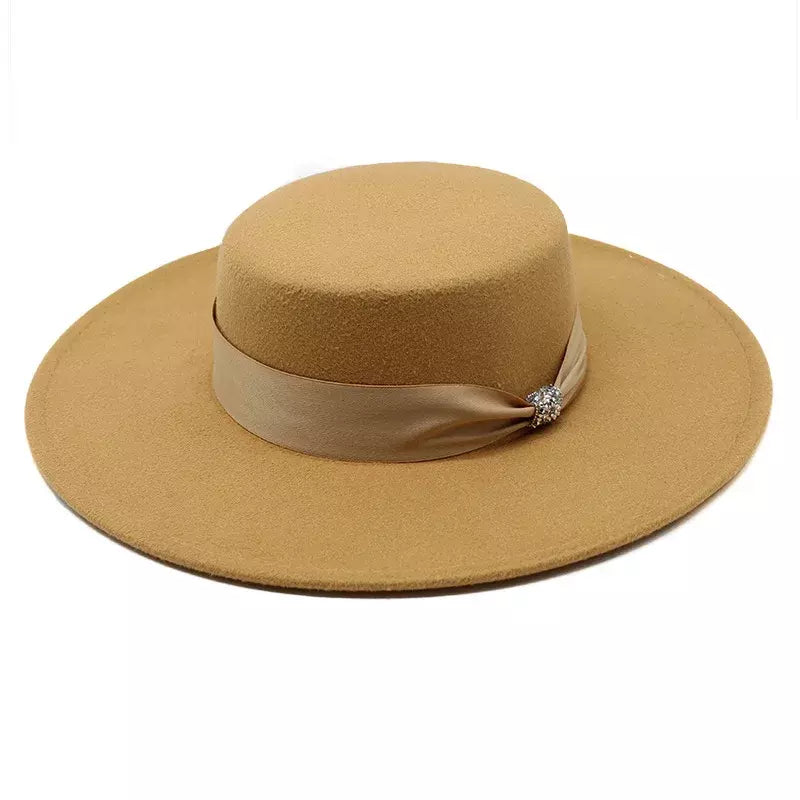 Khaki Vintage Boater Hat – classic vintage straw hat