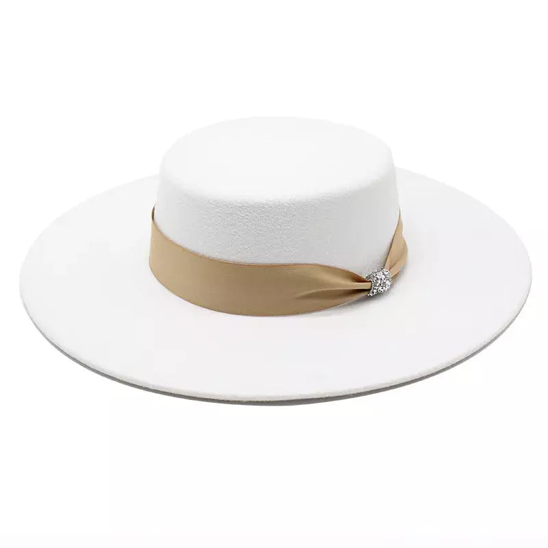 White Vintage Boater Hat – classic vintage straw hat