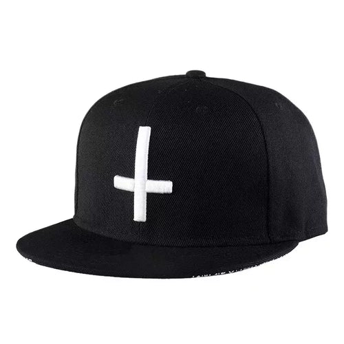 Black Snapback Cap back view