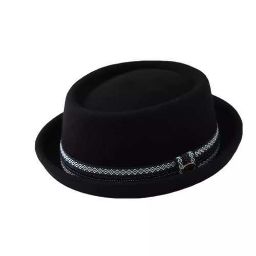 Black Wool Porkpie Hat