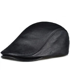 Asthon Genuine Leather Flat Cap