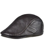 Asthon Genuine Leather Flat Cap