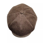 Atwood Brown Herringbone Wool Newsboy Cap