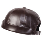 Auckland Leather Brimless Docker Cap