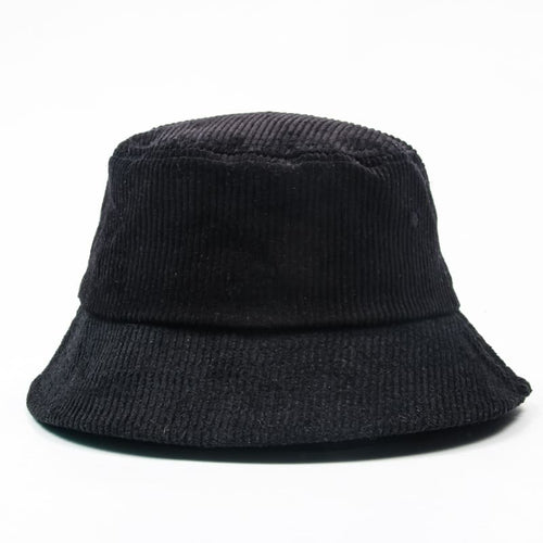 Black Corduroy Bucket Hat