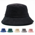 Autumn Plain Corduroy Bucket Hat