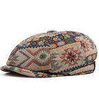 Aztec Bohemian Geometric Newsboy Cap